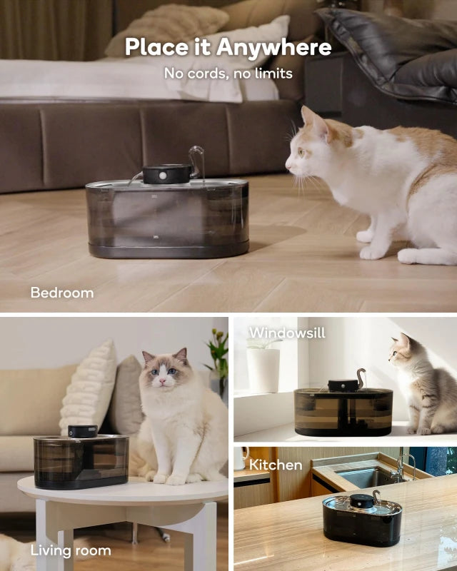 Cordless Stainless Steel Cat Water Fountain