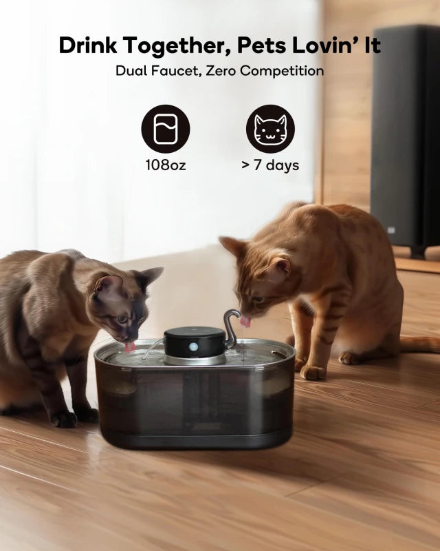 Cordless Stainless Steel Cat Water Fountain