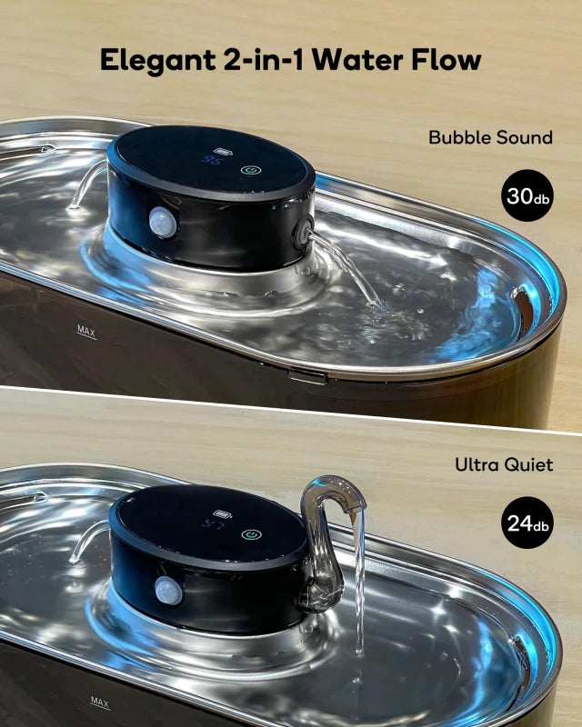 Cordless Stainless Steel Cat Water Fountain
