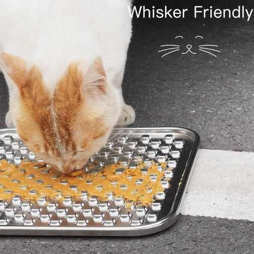 Stainless Steel Lick Mat for Dogs & Cats – Chew-Resistant, Non-Slip Slow Feeder