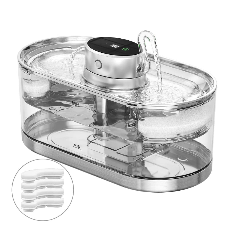 Cordless Stainless Steel Cat Water Fountain